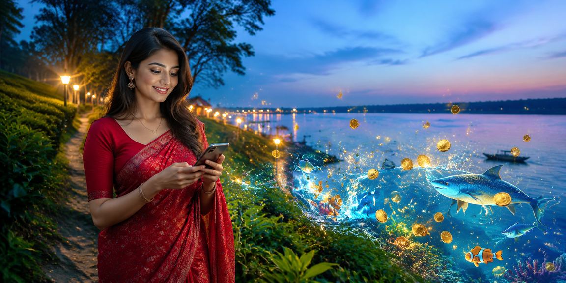 ময়মনসিংহে শাড়ি পরা মডেল 8kdb ফিশিং গেম প্রোমোশন মোবাইলে উপভোগ করছেন